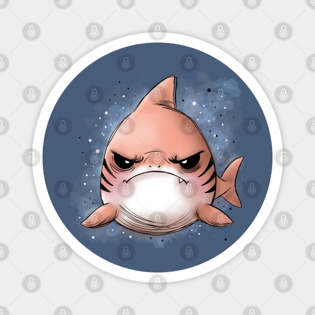 Grumpy Tiger Shark Magnet by H. R. Sinclair